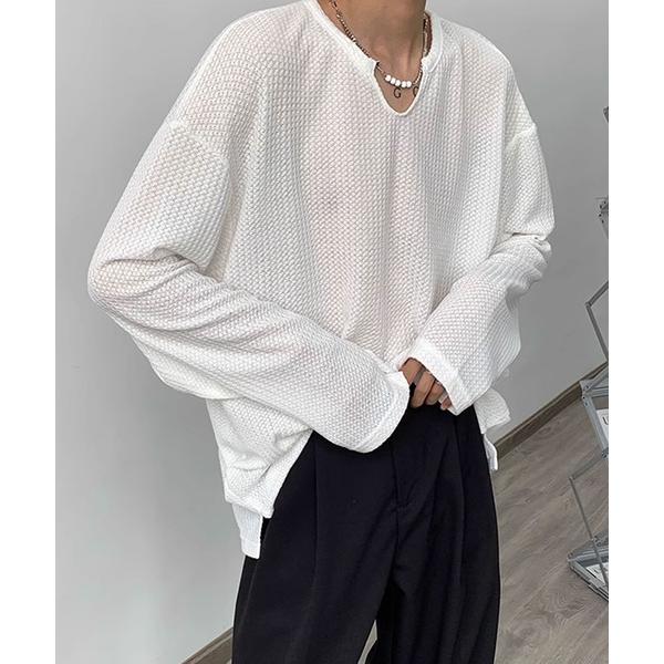 「Theater code」 長袖Tシャツ 2 ホワイト メンズ