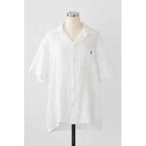 ブラウス シャツ 半袖 「POLO RALPH LAUREN」リネン ショートスリーブ シャツ レディース