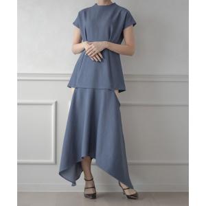 「qumerry.」 半袖ワンピース MEDIUM インディゴブルー レディース