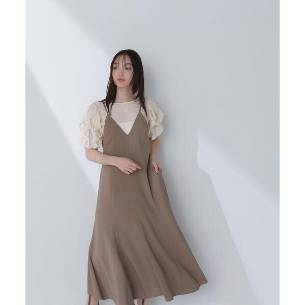 「NATURAL BEAUTY BASIC」 キャミソールワンピース MEDIUM ブラウン レディ...