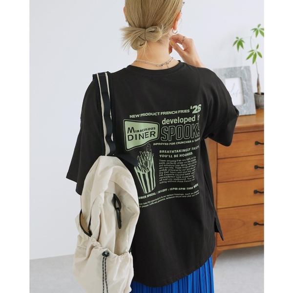 tシャツ 半袖 ポテトお化け刺繍＆プリントロゴTシャツ レディース