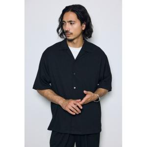 シャツ 半袖 「セットアップ対応」楊柳リラックス半袖シャツ　夏服　春服　秋服 メンズ