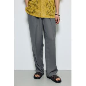 ワイドパンツ スラックス 「セットアップ対応」メッシュスラックスパンツ メンズ