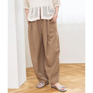ワイドパンツ スラックス パンツ 「再入荷 / UVカット / 防しわ」リネンタッチイージーカーブパンツ（Youtube紹介アイテム） レディース
