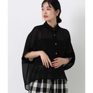 ブラウス シャツ メッシュコクーン５ブ袖ブラウス レディース