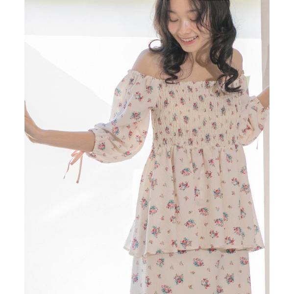 ブラウス シャツ 2way パフスリーブブラウス Icon Floral レディース
