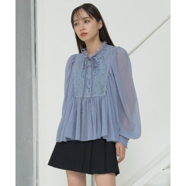 「SNIDEL」 長袖ブラウス ONE SIZE ブルー レディース