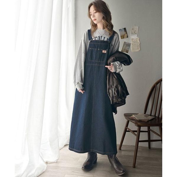 「Java」 サロペットスカート X-LARGE ブルー レディース