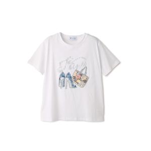tシャツ 半袖 ラインストーンヒール＆バッグTシャツ レディース