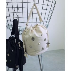 ショルダーバッグ バッグ コンチョスタッズ2way巾着ショルダーバッグ レディース