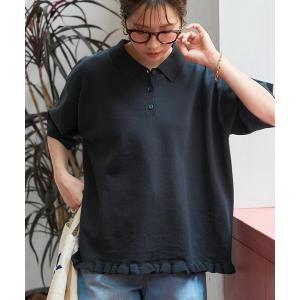 サマーニット ニット セーター 限定展開　裾フリル ポロ襟 サマーニット プルオーバー レディース