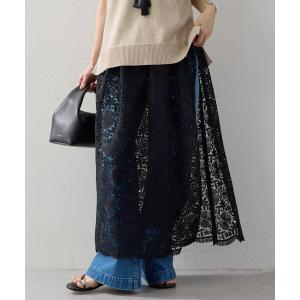 ロング スカート ケミカルレースラップスカート