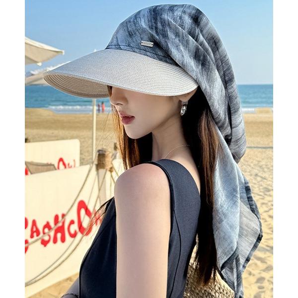 キャップ 帽子 uvカット 日よけ 紫外線カット レディース UVカットつば広ネックカバー付き帽子 ...
