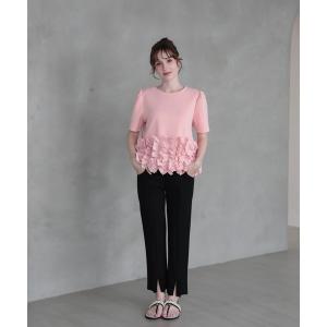 tシャツ 半袖 裾FLOWERチュールTee (半袖) レディース