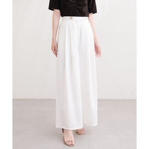 ワイドパンツ パンツ 「canami」金釦タックワイドパンツ レディース