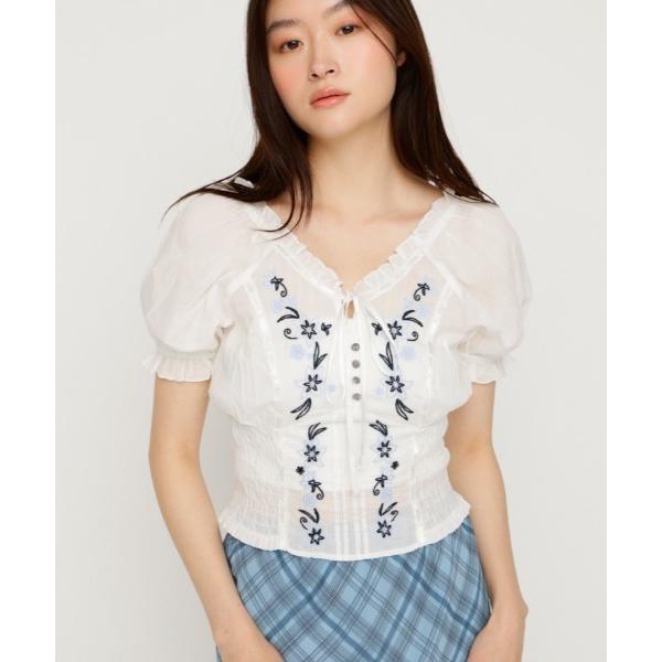 ブラウス シャツ BLOOMING EMBROIDERY BLOUSE ブルーミングエンブロイダリー...