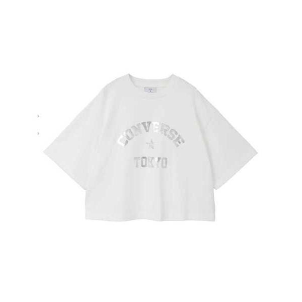tシャツ FOIL PRINT LOGO TEE レディース