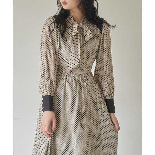 「idem」 長袖ワンピース SMALL ベージュ レディース