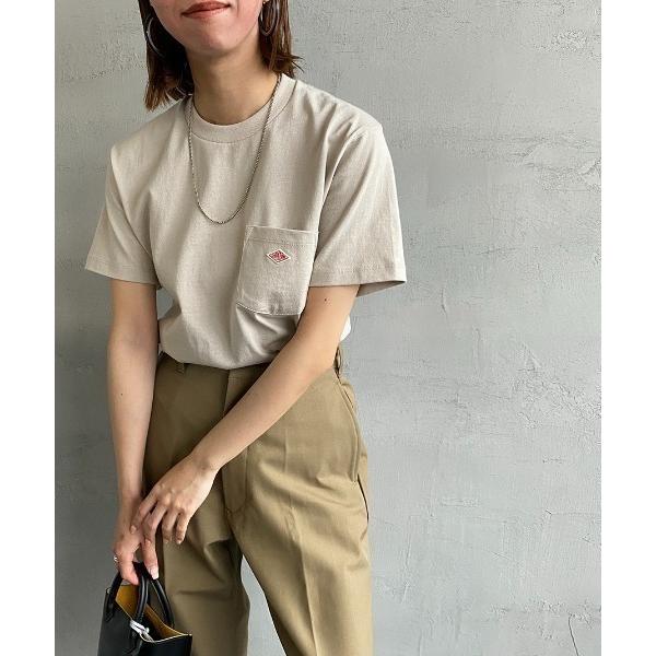 「DANTON」 半袖Tシャツ S size グレイッシュベージュ レディース