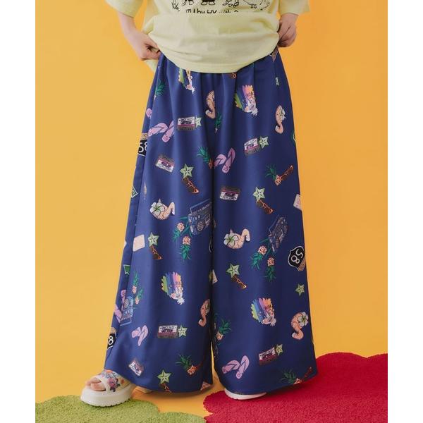 パンツ 462004：仲宗根泉(HY)コラボ アメリカン風ポップ総柄パンツ レディース