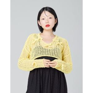 ニット セーター 「8」「it」「Little Sunny Bite」Ribbon Short Knit Top レディース