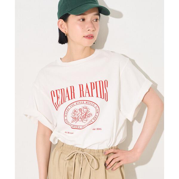 tシャツ フラワープリントTシャツ/ロゴTシャツ レディース