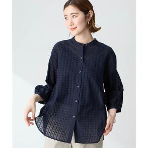 ブラウス シャツ シアージャガードチュニックブラウス レディース
