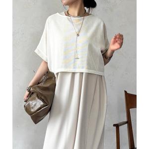 uvカット ワンピース メッシュプルオーバー×ショルダータックワンピース