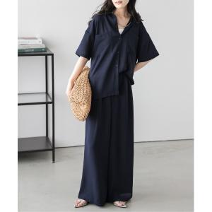 セットアップ 夏 シャツ＆ワイドパンツセットアップ レディース