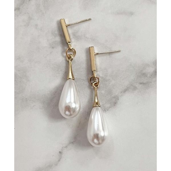 パール ピアス YU-KA:パールドロップスイングピアス Pearl Drop Swing Earr...