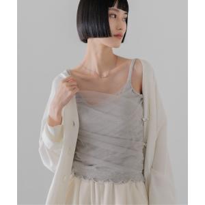 カップ付き キャミソール チュールレイヤードキャ...の商品画像