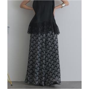 ワイドパンツ パンツ ボタニカル柄ワイドパンツ レディース