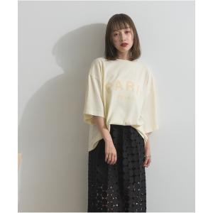 tシャツ 半袖 ピグメントロゴプリントＴシャツ レディース