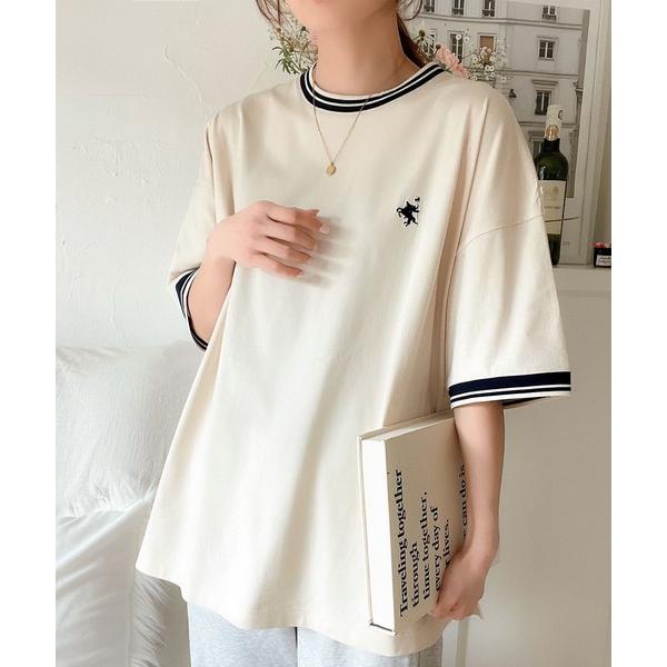 「Java」 半袖Tシャツ MEDIUM ベージュ レディース