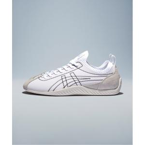 「Onitsuka Tiger」 ローカットスニーカー 25.5 ホワイト×ブラック レディース