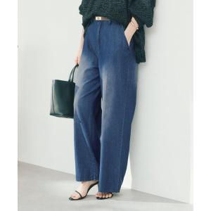 ワイドパンツ ジーンズ デニム デニムパンツ 「A・MONN」「手洗い可/セットアップ可/ウエストゴム」ライトワイドデニム レディース