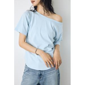 tシャツ 半袖 「接触冷感」ひんやり♪クールタッチワンショルダーカットトップス　夏服　春服 レディース