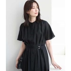 ワンピース 半袖 シアータッチベルト付きワンピース/洗える/WEB限定サイズあり