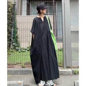 ワンピース 半袖 「高身長さんサイズ有」「notch. by KR 」フロント刺繍スキッパーワンピース