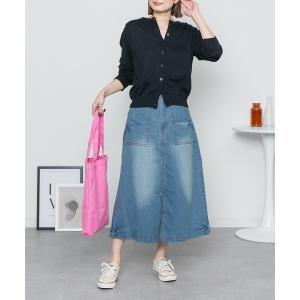 デニムスカート デニムロングベイカースカート ストレッチデニム ロングスカート