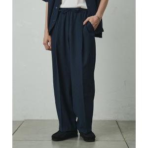 スラックス 「セットアップ対応」クレープ1タックイージースラックス メンズ