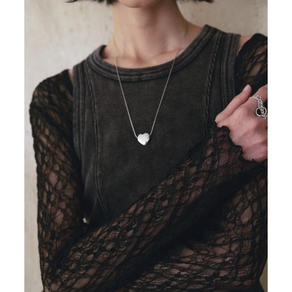 ネックレス Metal heart necklace／メタルハートロングネックレス レディース