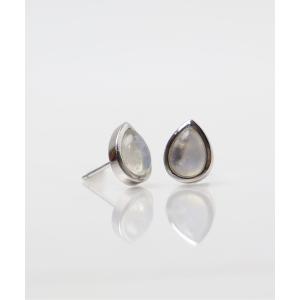 ピアス シルバー925　レインボームーンストーンピアス レディース メンズ