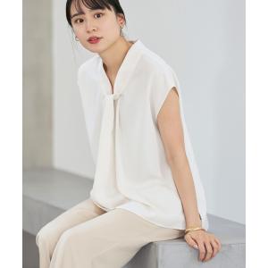 ブラウス シャツ 「追加」「洗える」ボウタイライクノースリブラウス3 レディース