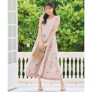 ワンピース 夏 ウォーターフラワープリントリバーシブルワンピース