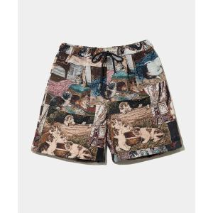 ワイドパンツ パンツ Revo./レヴォ　ゴブラン織り ショートパンツ メンズ レディース