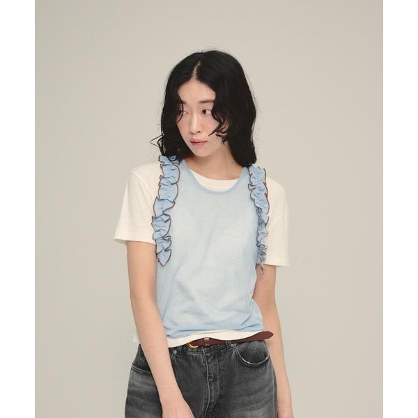 タンクトップ ノースリーブ 「eL」16G Frill Tank Top/878279 レディース