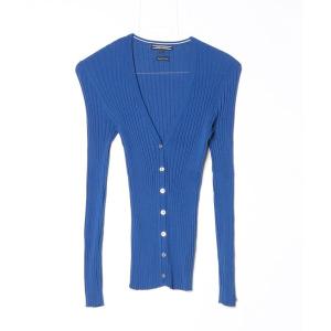 「TOMMY HILFIGER」 ニットカーディガン S ブルー レディース