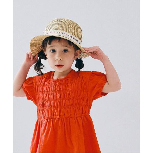 「p.premier」 「KIDS」ストローハット 54 アイボリー キッズ