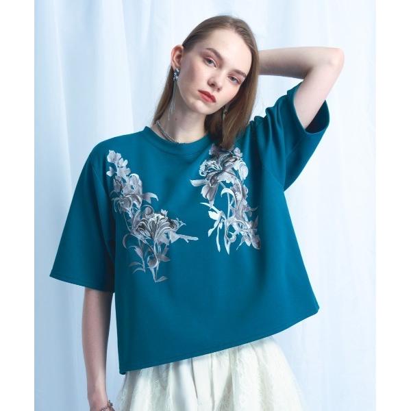 tシャツ 半袖 フラワーシシュウTシャツ(HARE) レディース